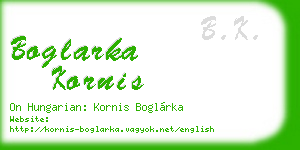 boglarka kornis business card